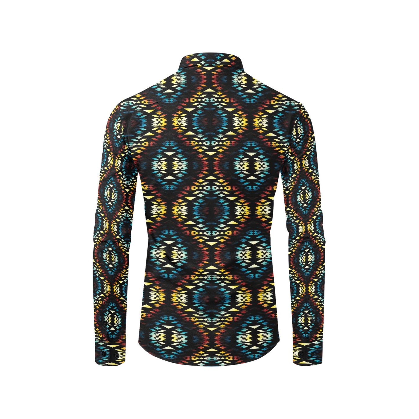 Tribal Pattern Print Design LKS309 Men's Long Sleeve Dress Shirt
