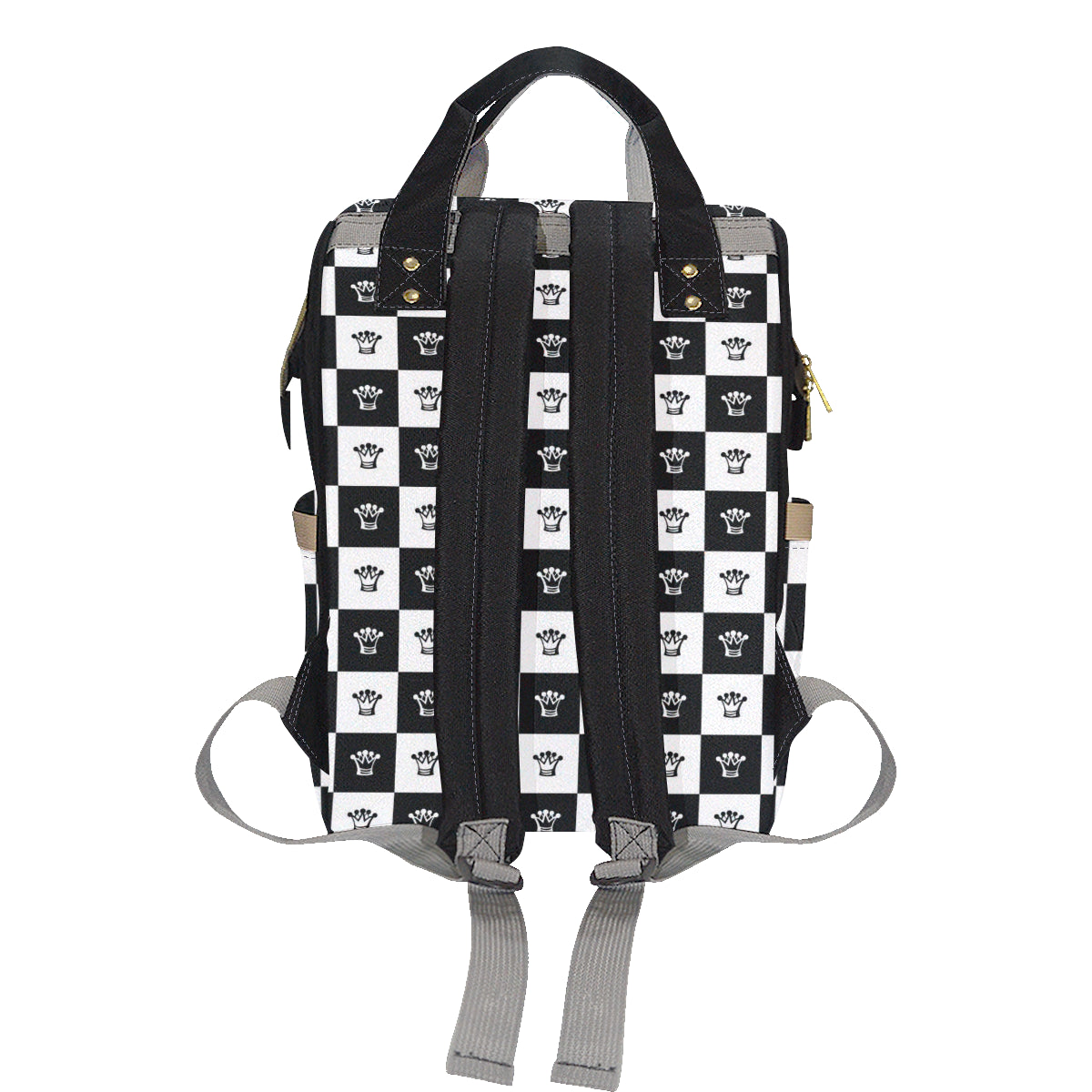 Checkered Flag Crown Pattern Diaper Bag Backpack