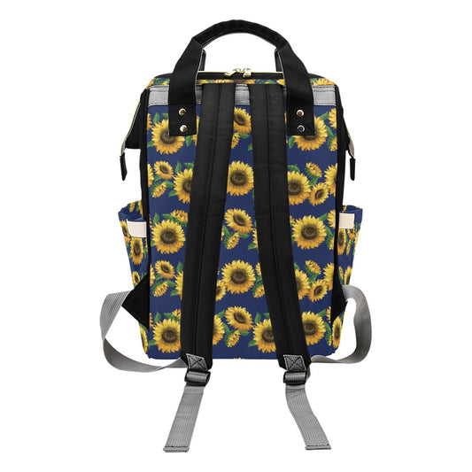 Sunflower Print Design LKS307 Diaper Bag Backpack
