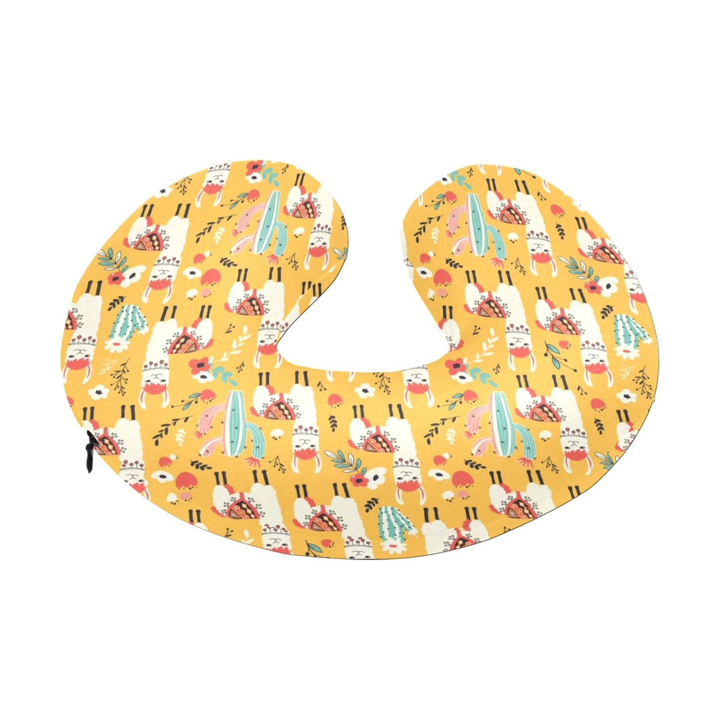 Llama Cute Themed Print U-Shaped Travel Neck Pillow