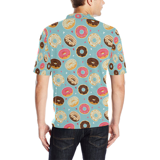 Donut Pattern Print Design DN04 Men Polo Shirt