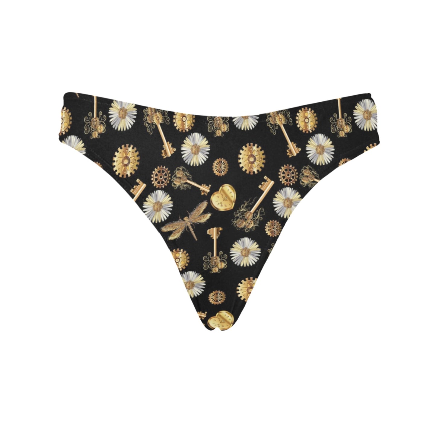 Steampunk Dragonfly Design Themed Print Women's Thongs