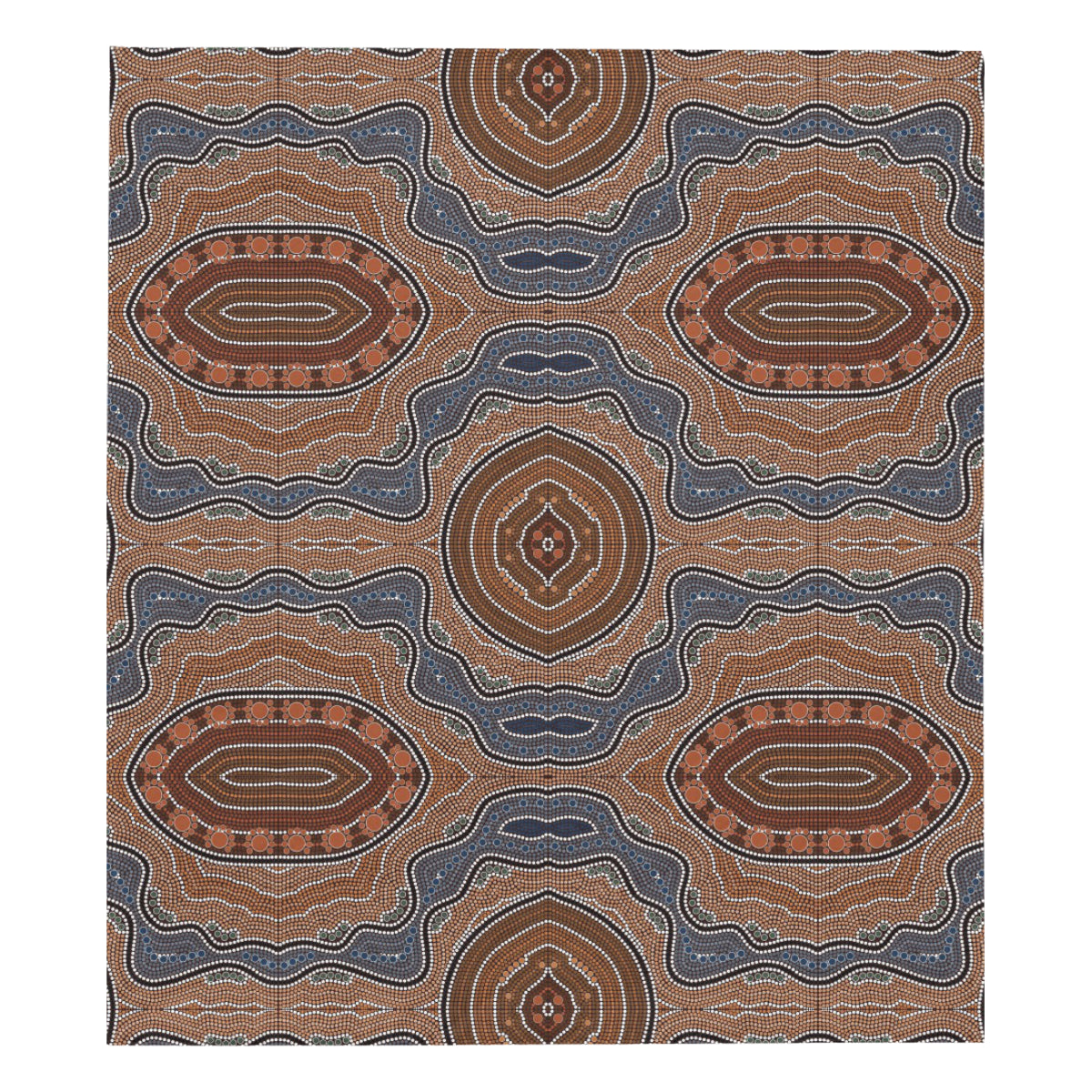 Aboriginal Pattern Print Design 01 Premium Quilt