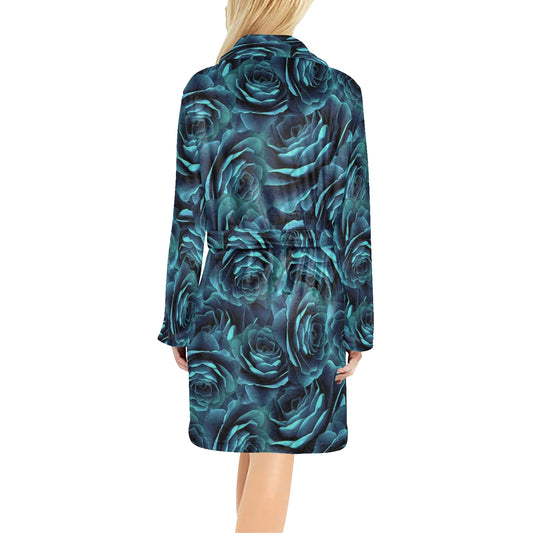 Camellia Pattern Print Design CM04 Women's Fleece Robe