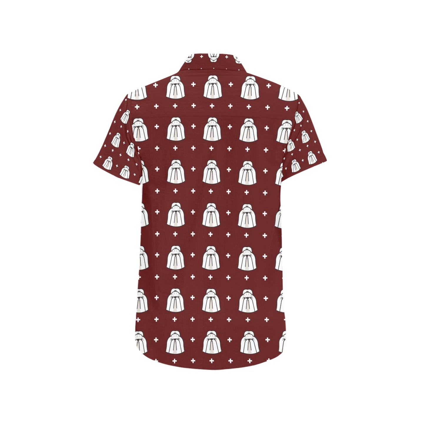 Shih Tzu Print Design LKS301 Men Short Sleeve Button Up Shirt