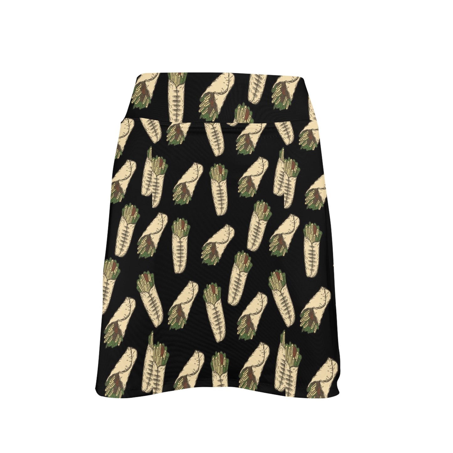 Burrito Print Design LKS303 Women's Golf Skirt with Pocket