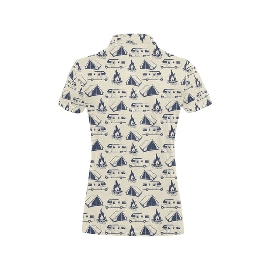 Campfire Pattern Print Design 01 Women's Polo Shirt