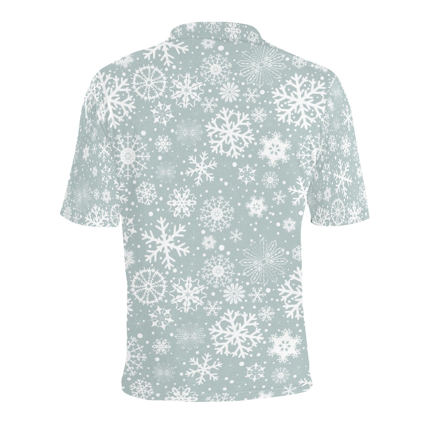 Snowflake Print Design LKS303 Men Polo Shirt