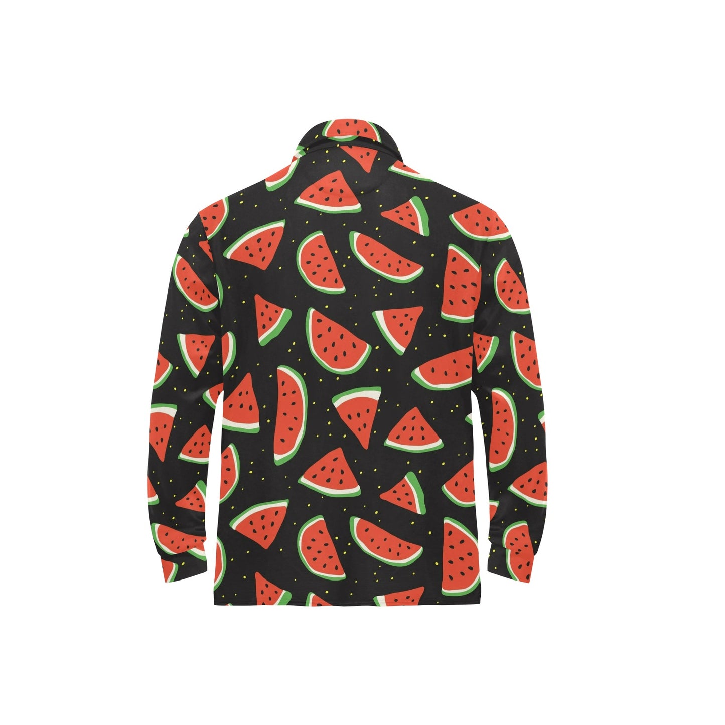 Watermelon Pattern Print Design WM09 Long Sleeve Polo Shirt For Men's