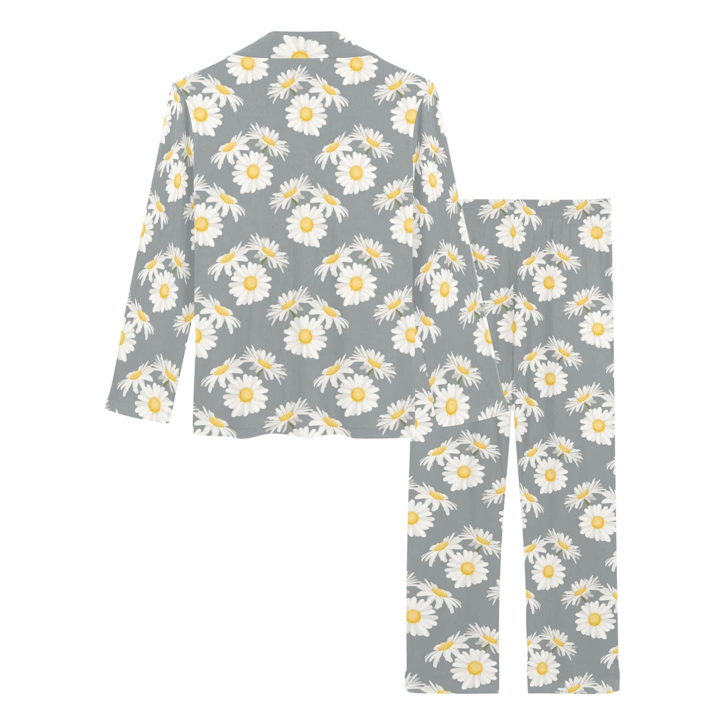 Daisy Pattern Print Design DS09 Women's Long Pajama Set