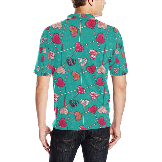 Lollipop Pattern Print Design LL01 Men Polo Shirt