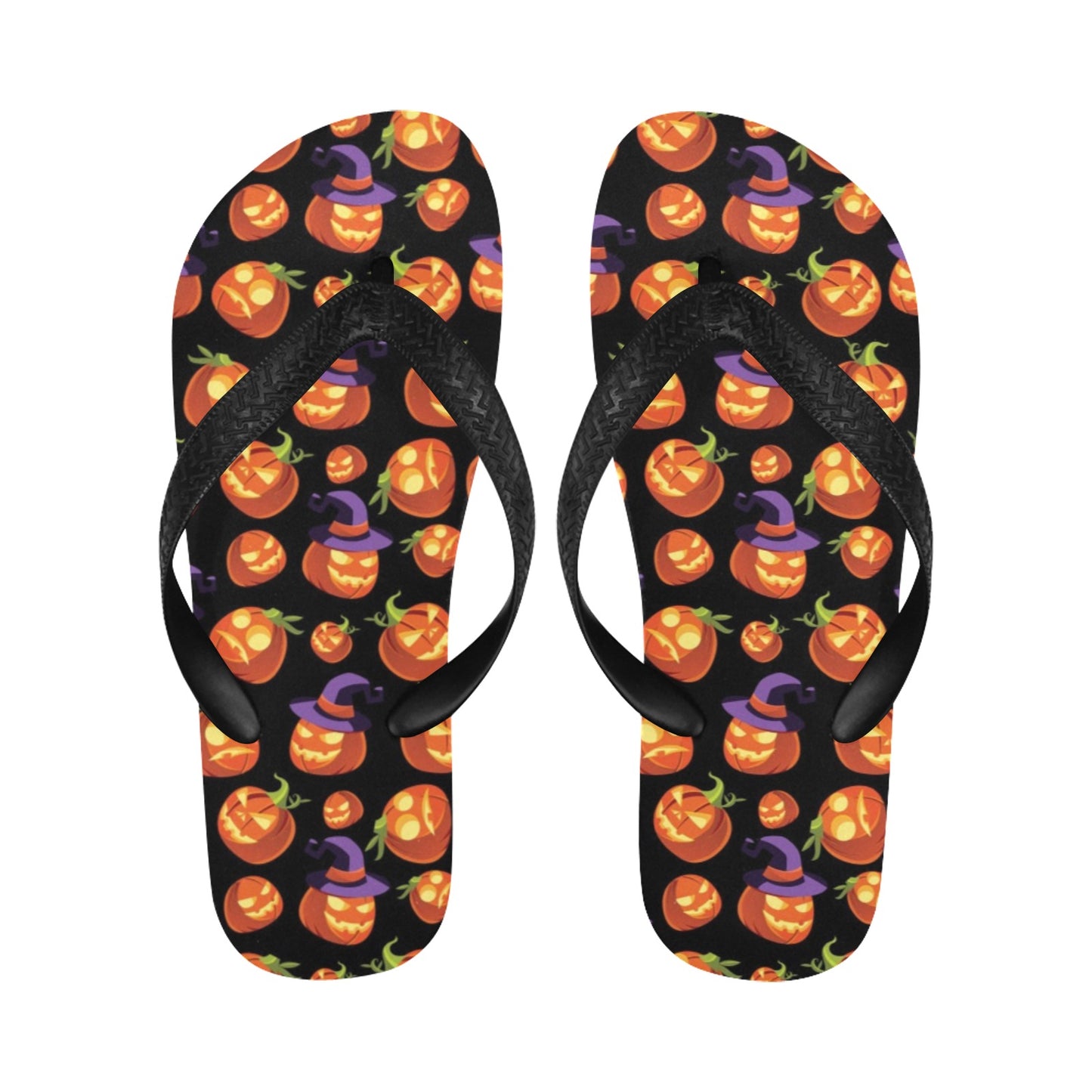Witch Pumpkin Halloween Print LKS302 Flip Flops