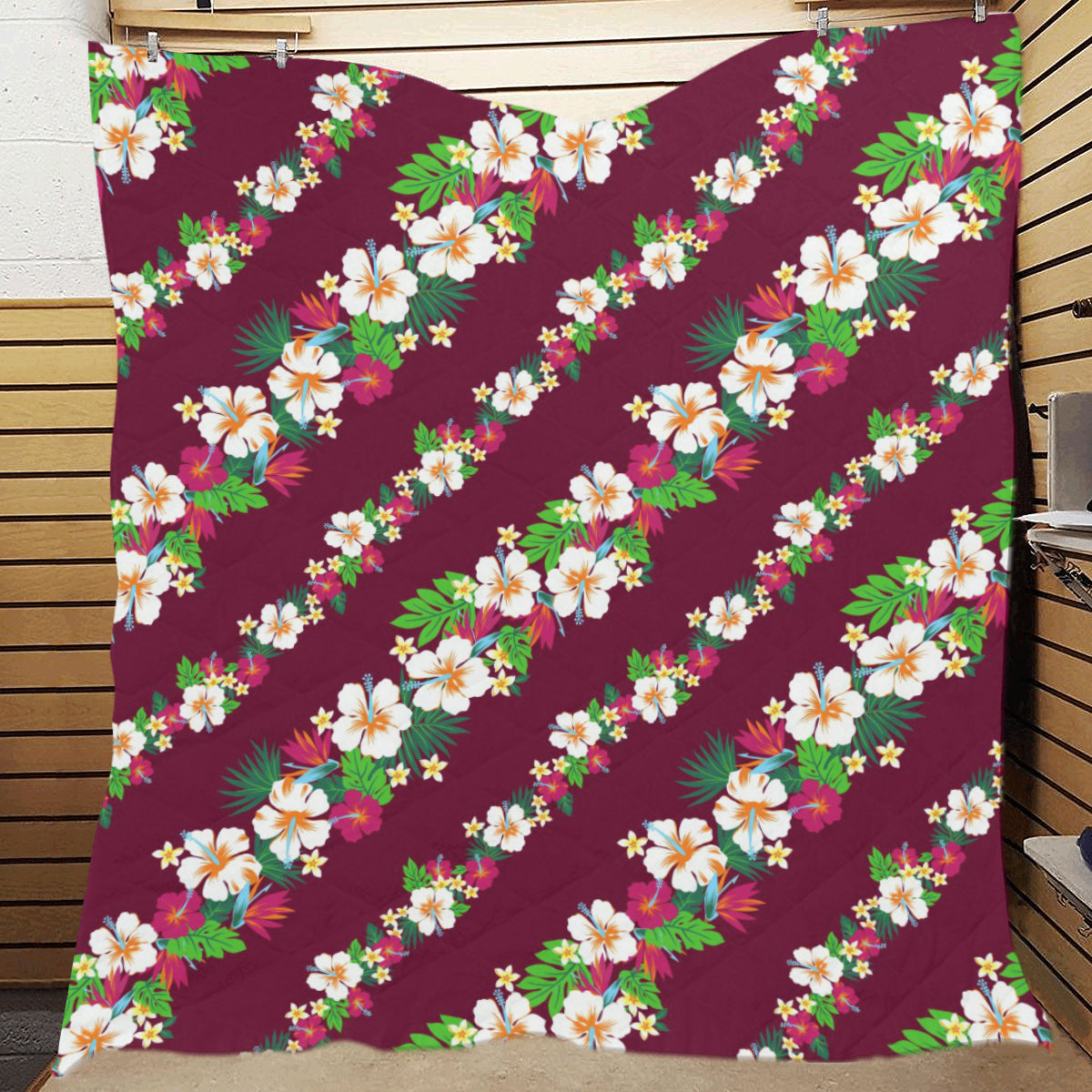 Hawaiian Themed Pattern Print Design H06 Premium Quilt