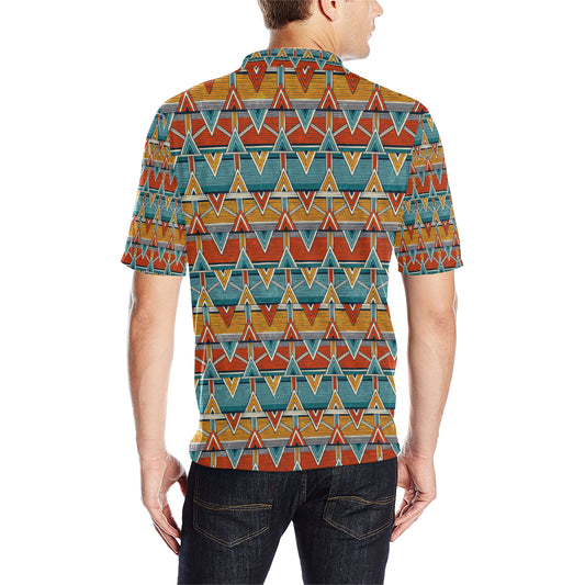Kente Print African Design Themed Men Polo Shirt
