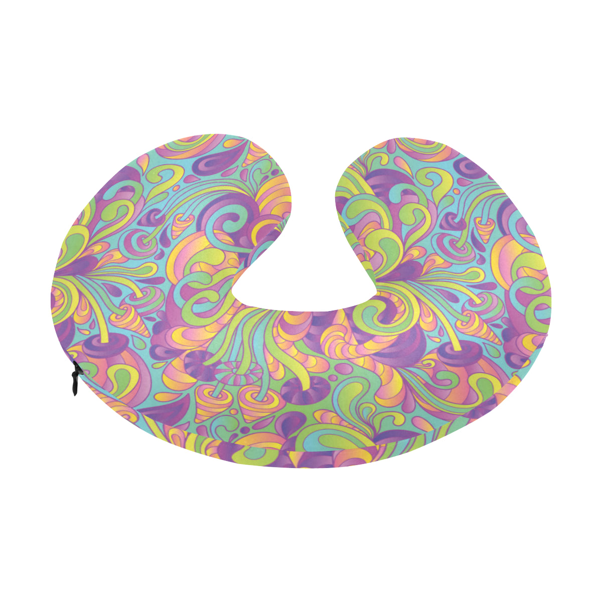 Psychedelic Mushroom Pattern Print Design A05 U-Shaped Travel Neck Pillow