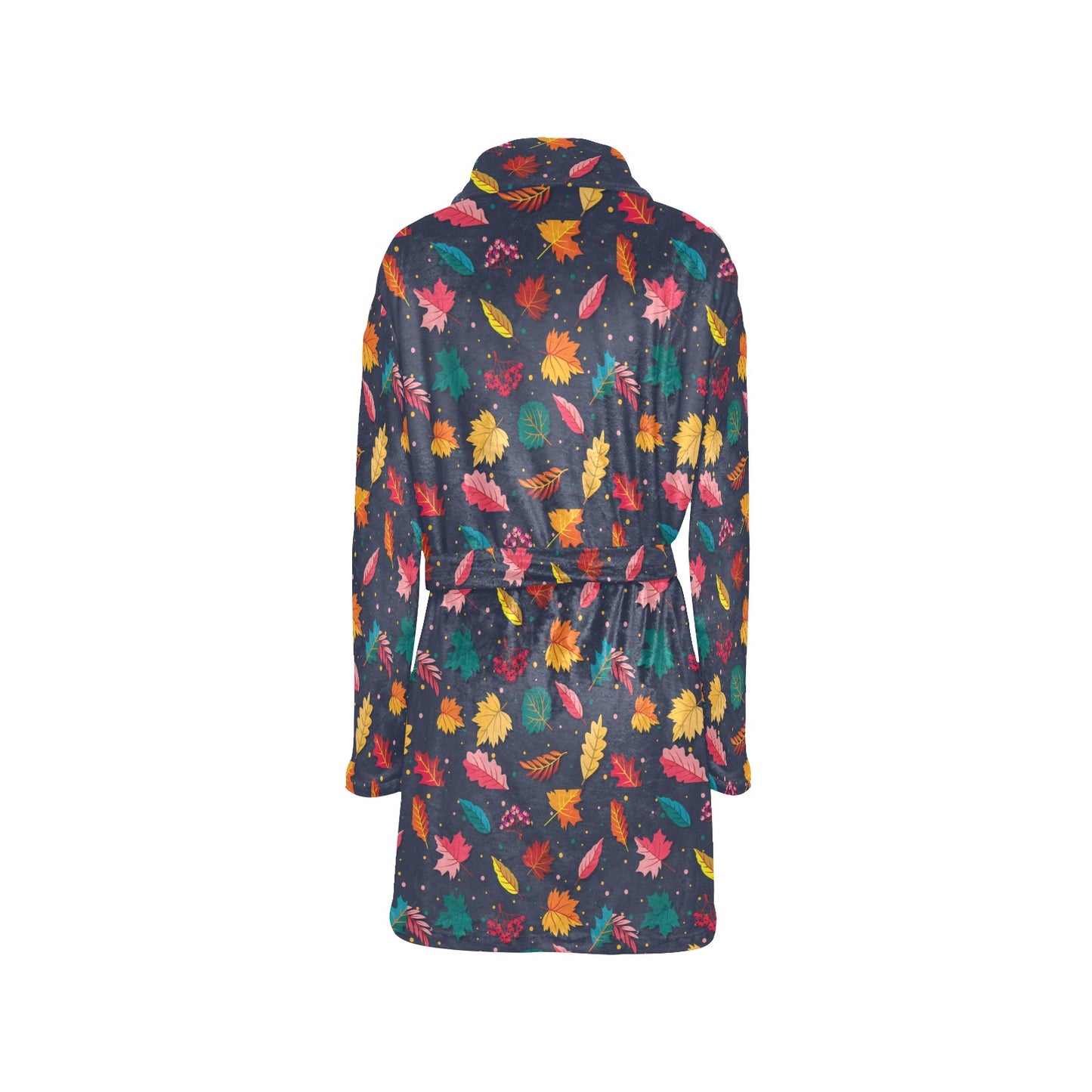 Elm Leave Colorful Print Pattern Women's Fleece Robe