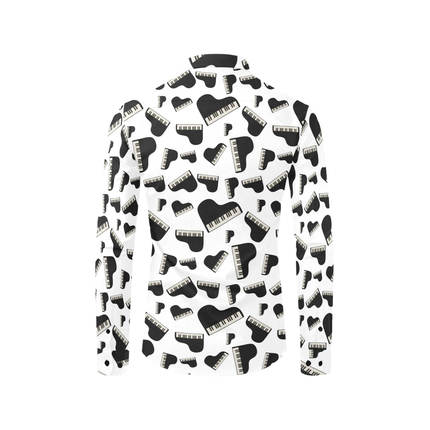 Piano Print Design LKS405 Men's Long Sleeve Dress Shirt