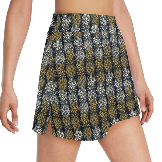 Pineapple Print Design Pattern 17" Golf & Pickleball Skort with Pockets