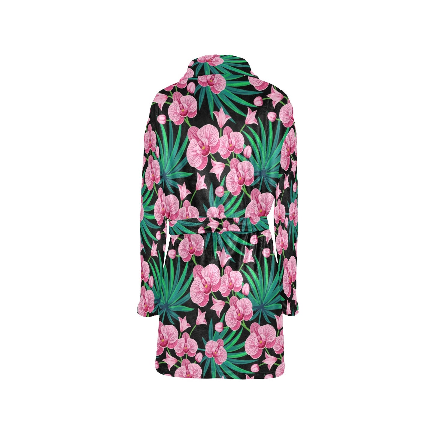 Orchid Pink Pattern Print Design OR06 Women's Fleece Robe