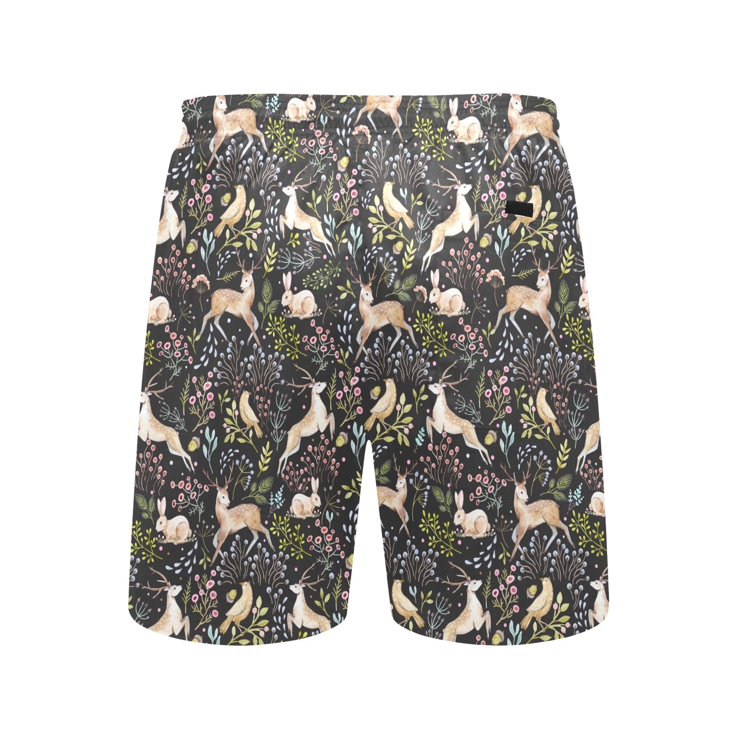 Deer Floral Jungle Men's Swim Trunks Beach Shorts
