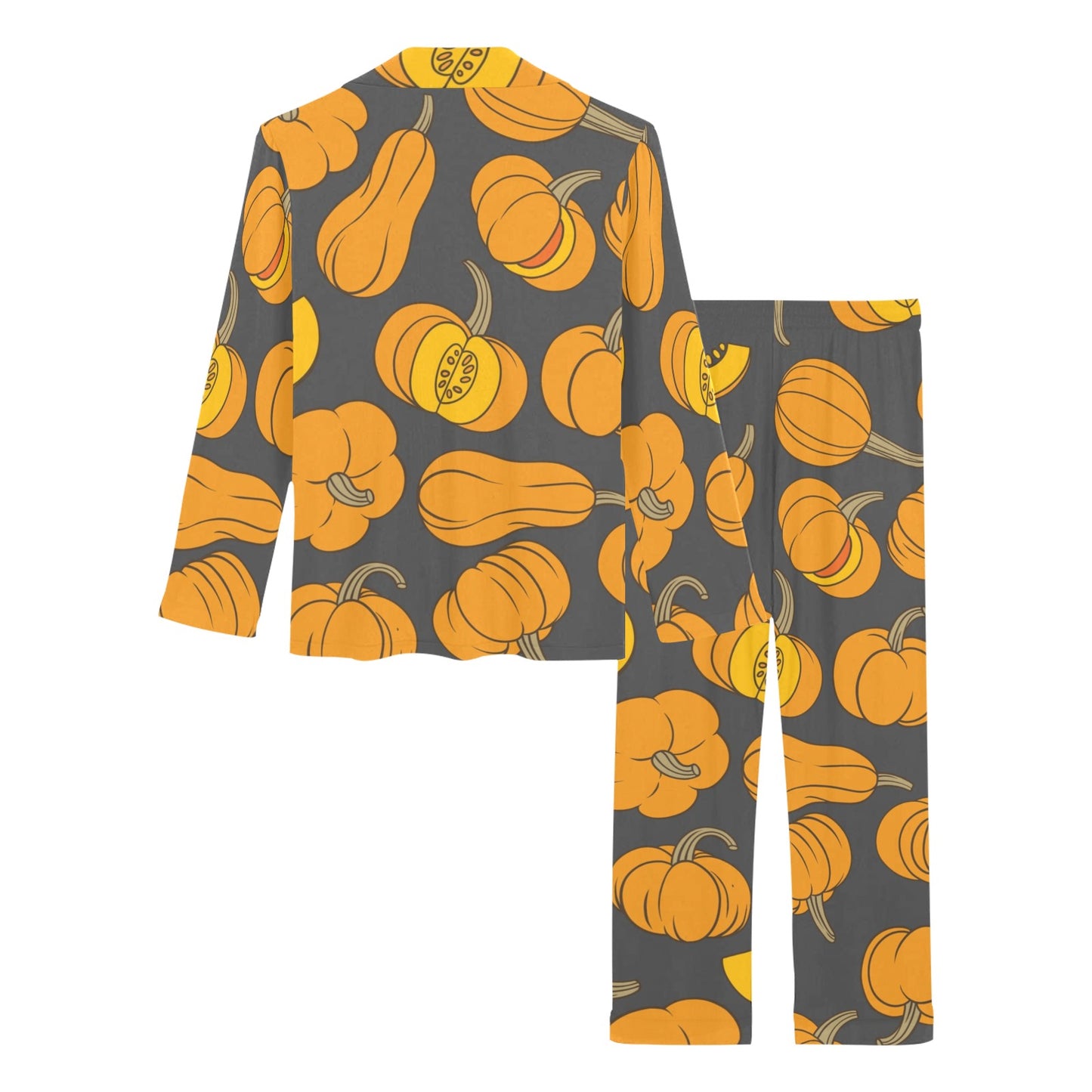 Pumpkin Pattern Print Design A03 Women's Long Pajama Set