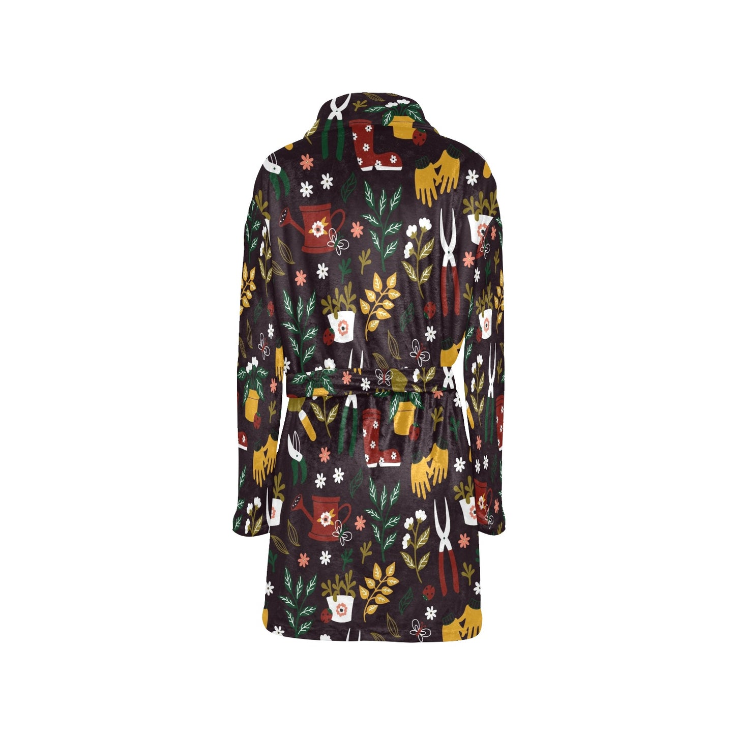 Gardening Pattern Print Design G05 Women's Fleece Robe