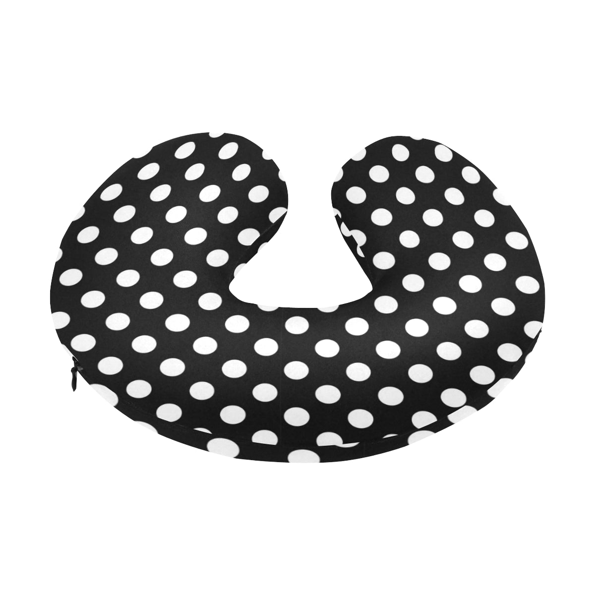 Polka Dot Black White Pattern Print Design 03 U-Shaped Travel Neck Pillow