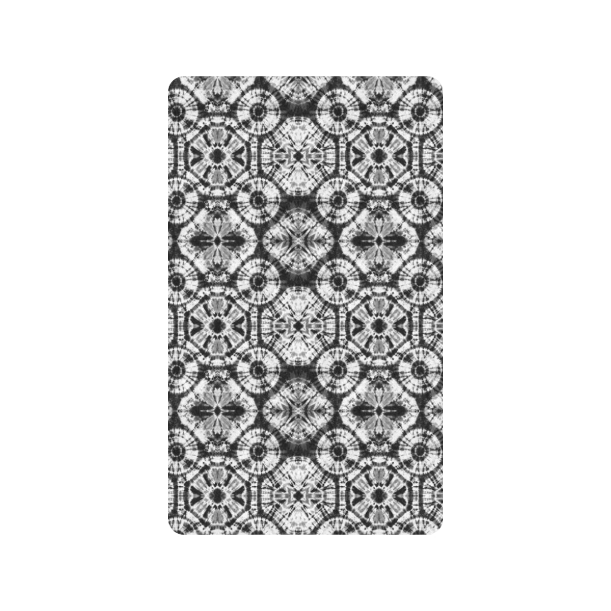 Tie Dye Black White Design Print Rubber Doormat