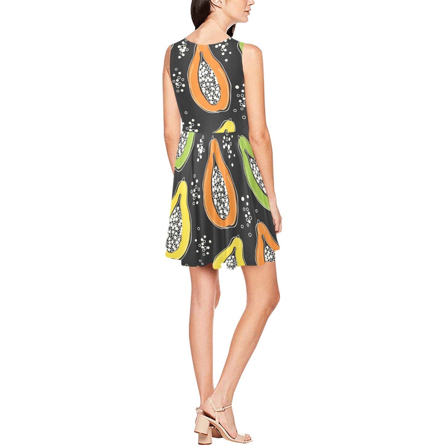 Papaya Pattern Print Design PP05 Sleeveless Dress