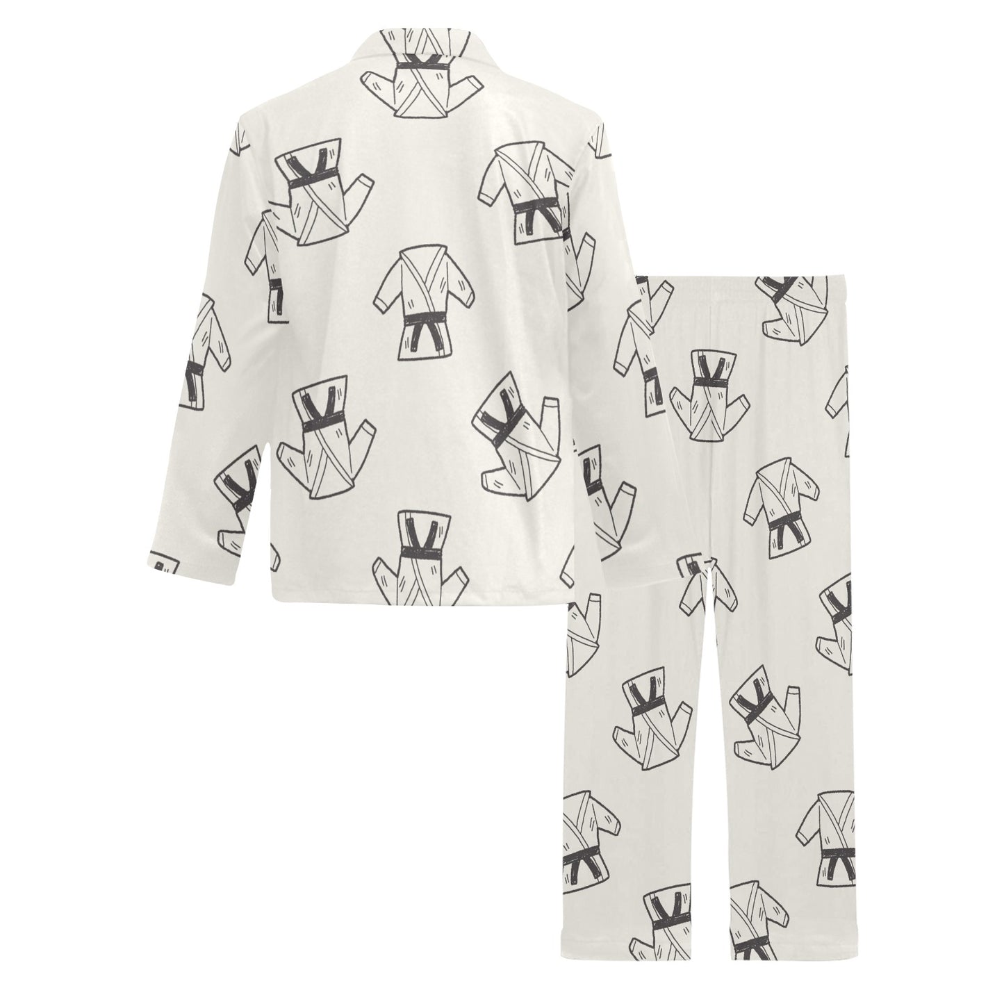 Karate Pattern Print Design 01 Men's Long Pajama Set