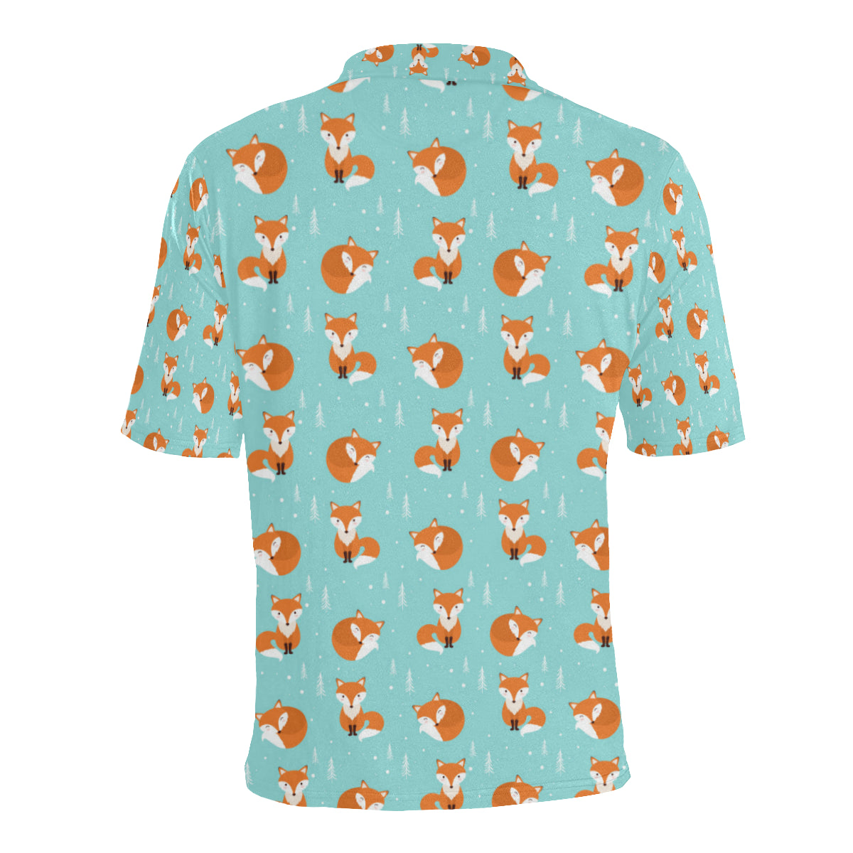 Fox Design Snow Print Pattern Men Polo Shirt