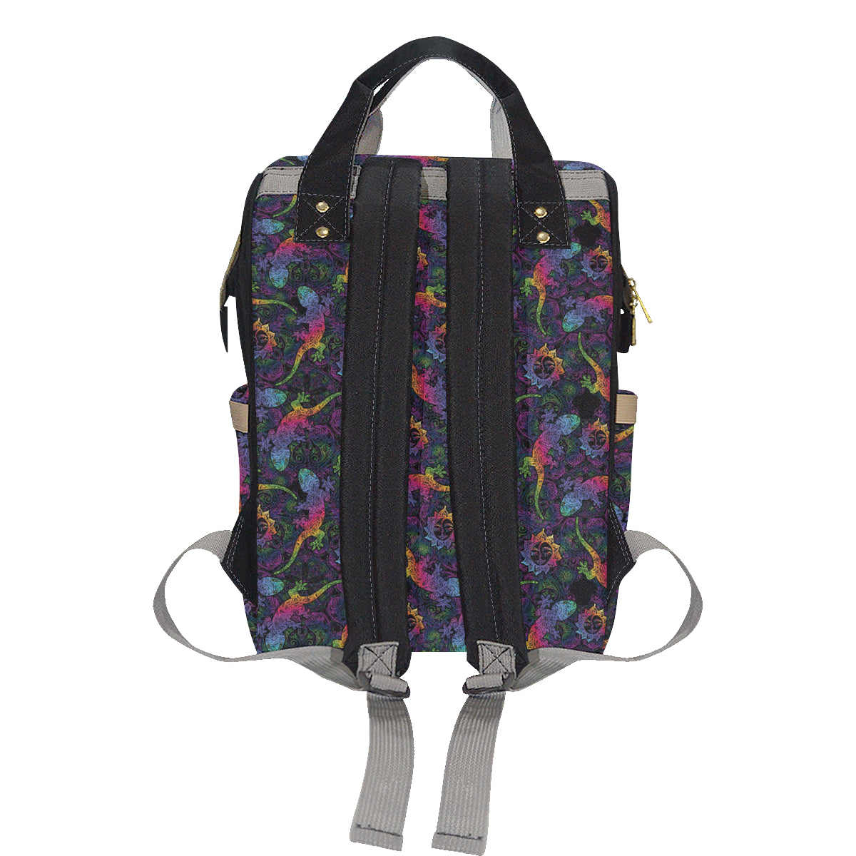 Gecko Rainbow Pattern Print Design 03 Diaper Bag Backpack
