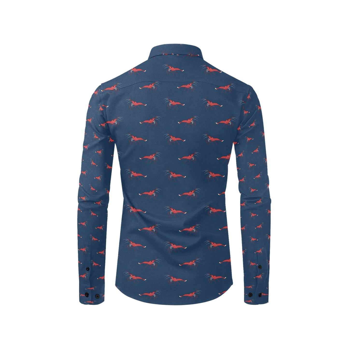 Shrimp Print Design LKS305 Men's Long Sleeve Dress Shirt