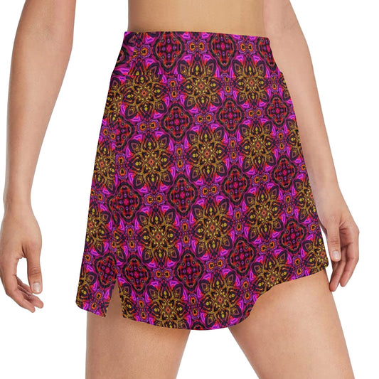 kaleidoscope Abstract Print Design 17" Golf & Pickleball Skort with Pockets