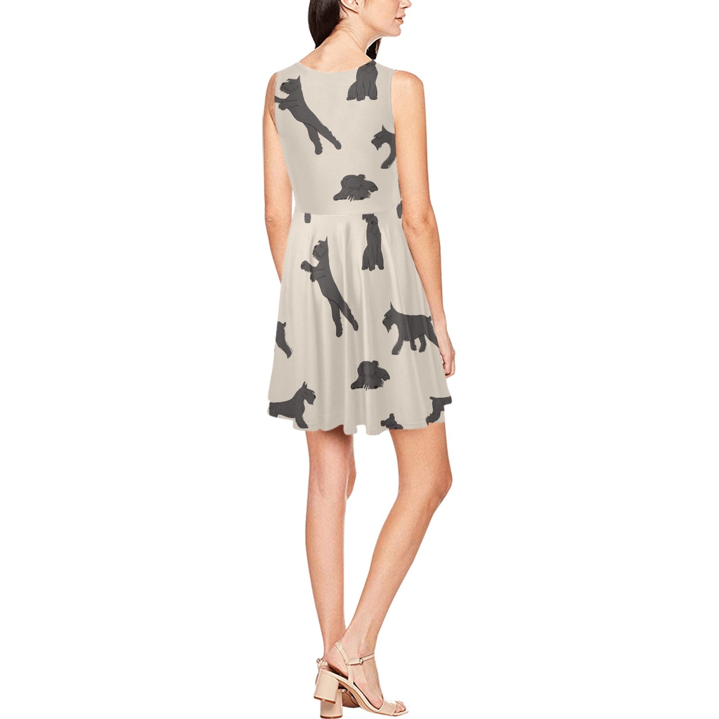 Schnauzers Pattern Print Design A06 Sleeveless Dress