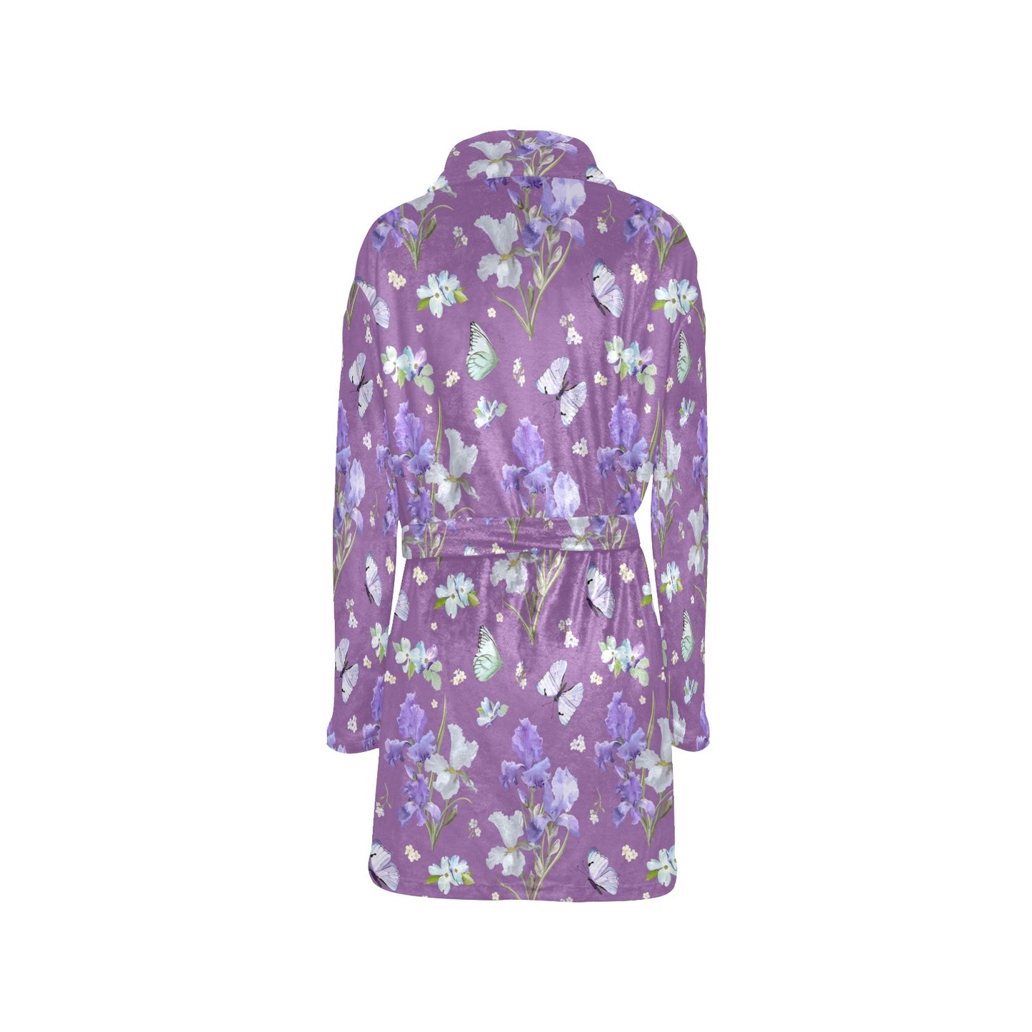Iris Pattern Print Design IR09 Women's Fleece Robe