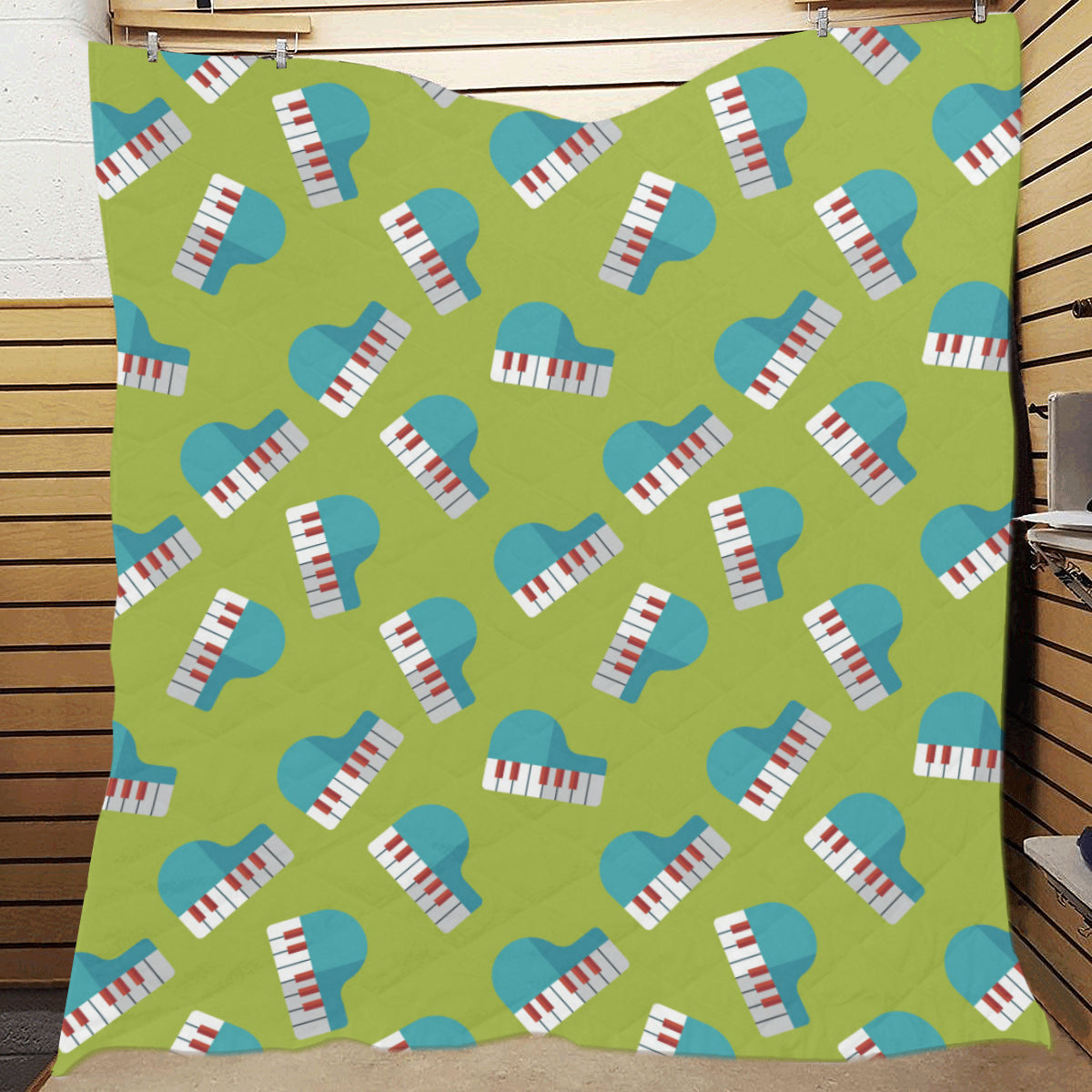Piano Pattern Print Design 03 Premium Quilt