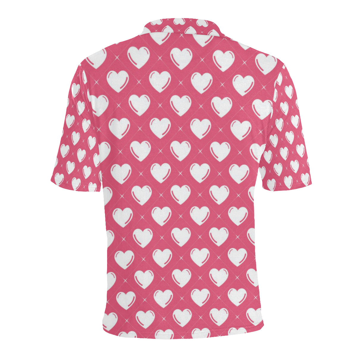 Heart Pattern Print Design HE07 Men Polo Shirt