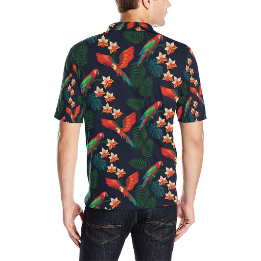Macaw Pattern Print Design 02 Men Polo Shirt