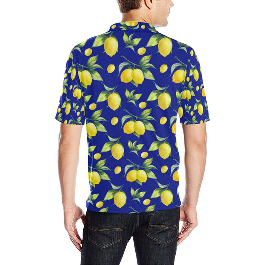 Lemon Pattern Print Design LM06 Men Polo Shirt