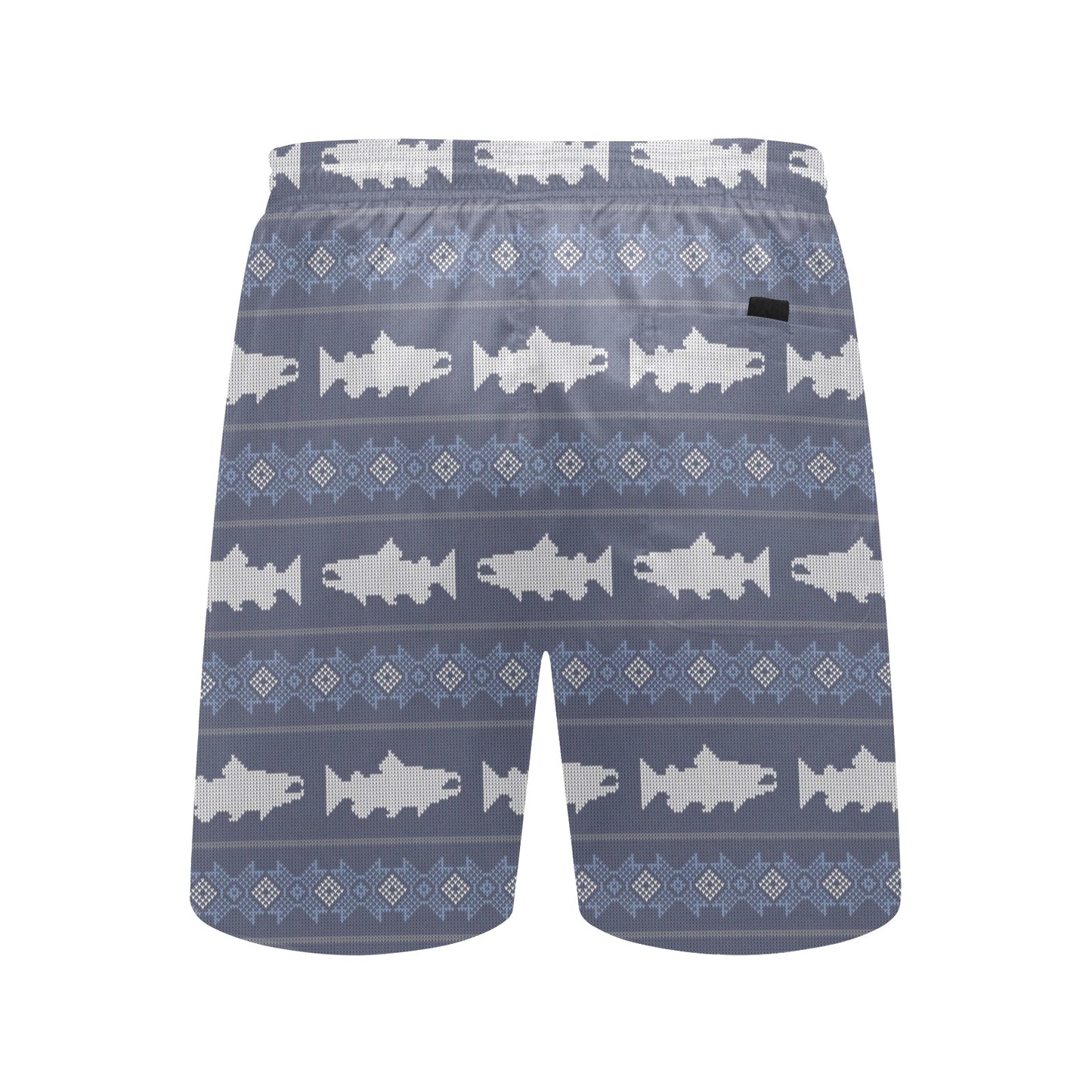 Salmon Fish Knit Style Print Design LKS304 Men's Swim Trunks Beach Shorts