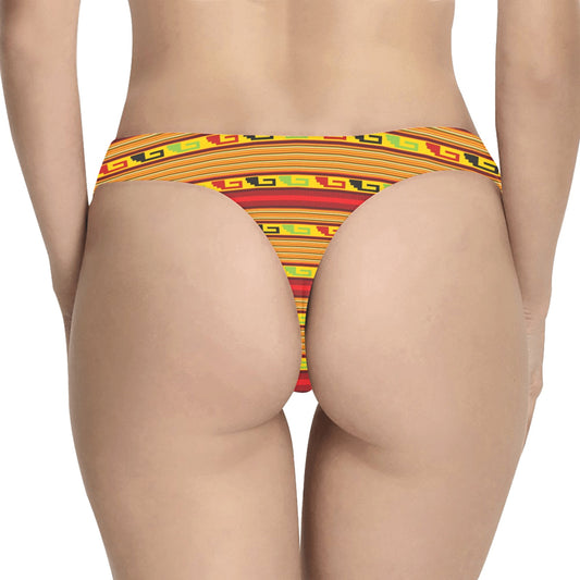 Mexican Blanket Ornament Print Pattern Women's Thongs