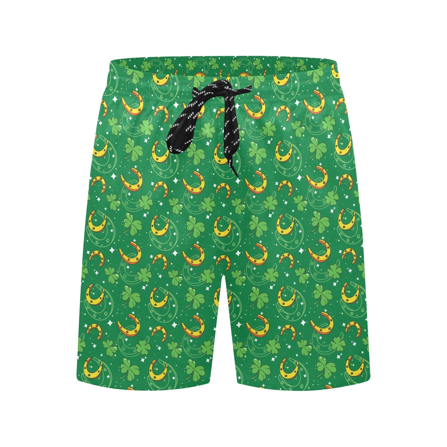 Shamrock With Horse Shoes Print Design LKS305 Men's Swim Trunks Beach Shorts