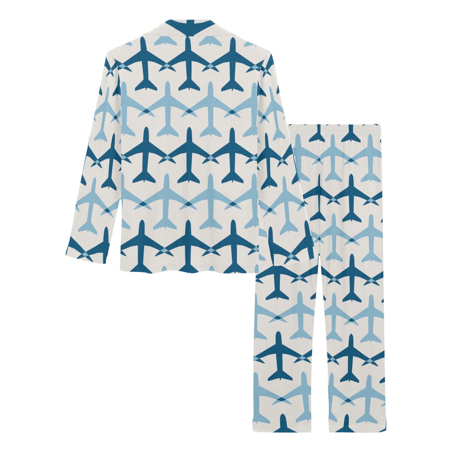 Airplane Pattern Print Design 04 Women's Long Pajama Set