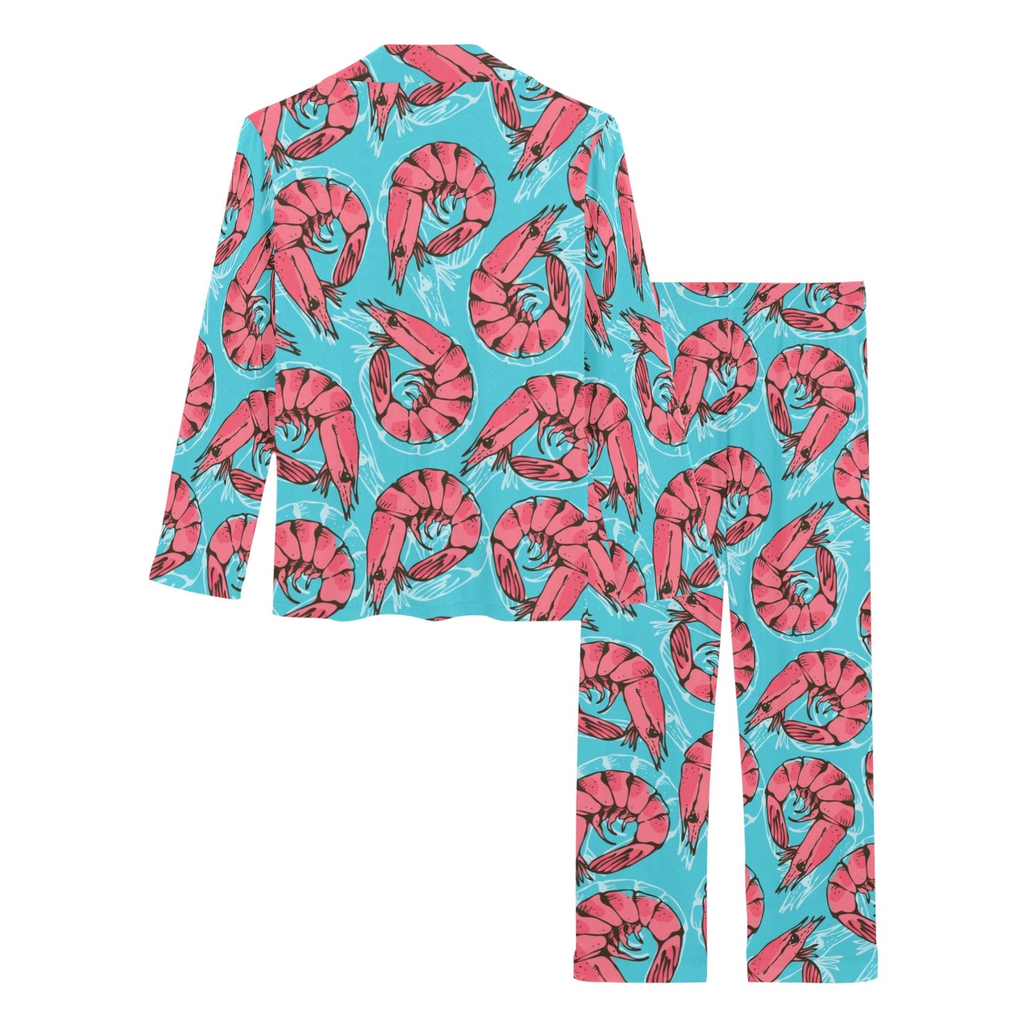 Prawn Pattern Print Design 01 Women's Long Pajama Set
