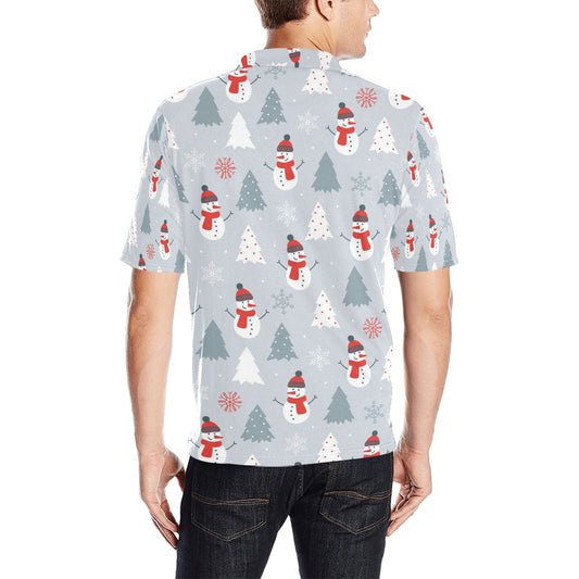 Snowman Print Design LKS302 Men Polo Shirt
