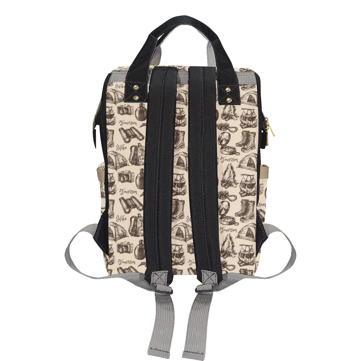 Camping Pattern Print Design 01 Diaper Bag Backpack