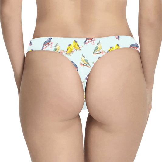 Bird Sweet Themed Print Pattern Women's Thongs