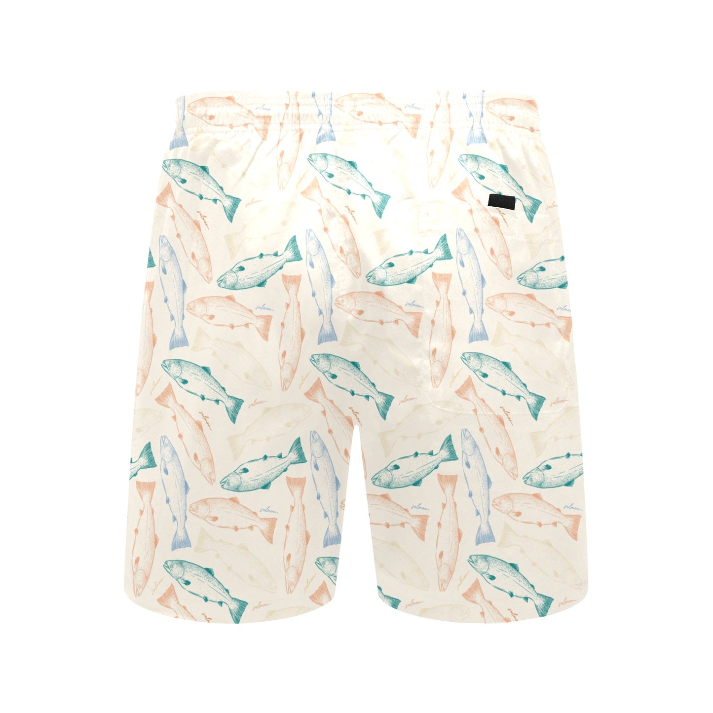 Salmon Fish Print Design LKS305 Men's Swim Trunks Beach Shorts