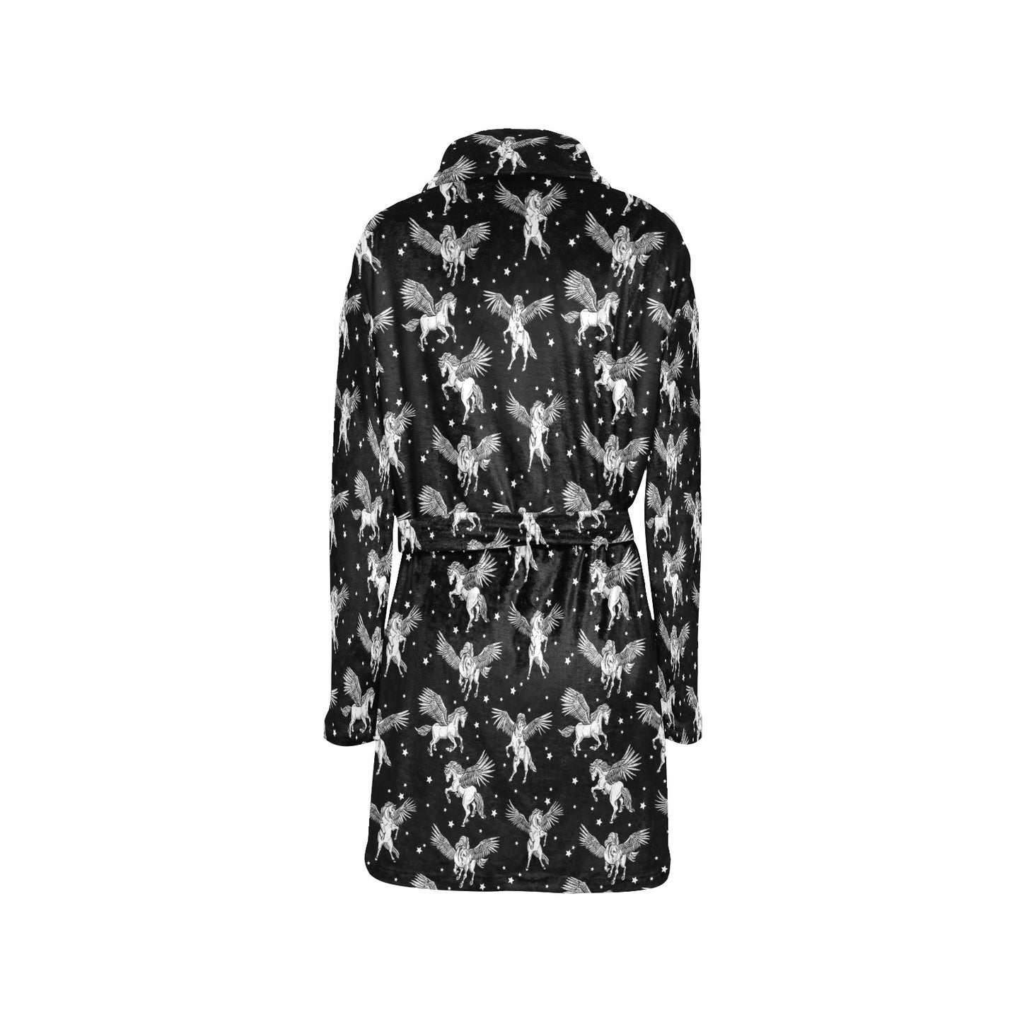 Pegasus Pattern Print Design 01 Women's Fleece Robe